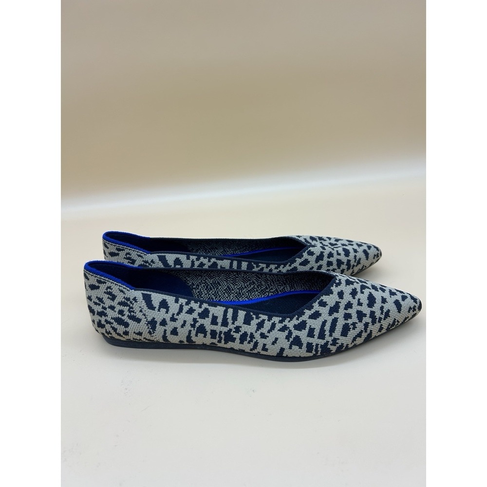 Rothy's The Point Flat Women's Size 8 RETIRED Cheetah Leopard Tan‎ Black Shoes - Picture 2 of 7